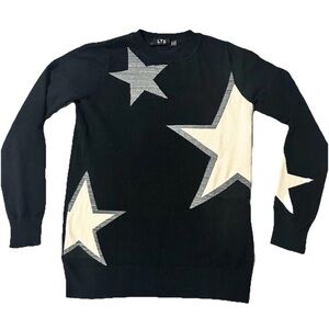 SOLDLong Tall Sally Star Knit Sweater Metallic Silver Women’s Sz 6/8 Long Sleeve